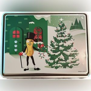 Planters Christmas tin, EMPTY with removable lid